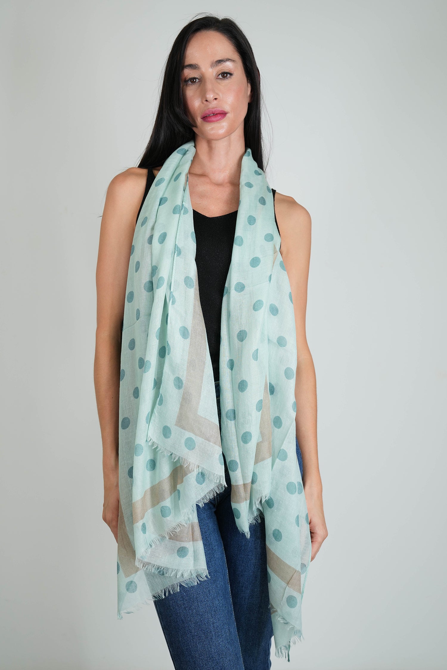 Mint Spotted Scarf