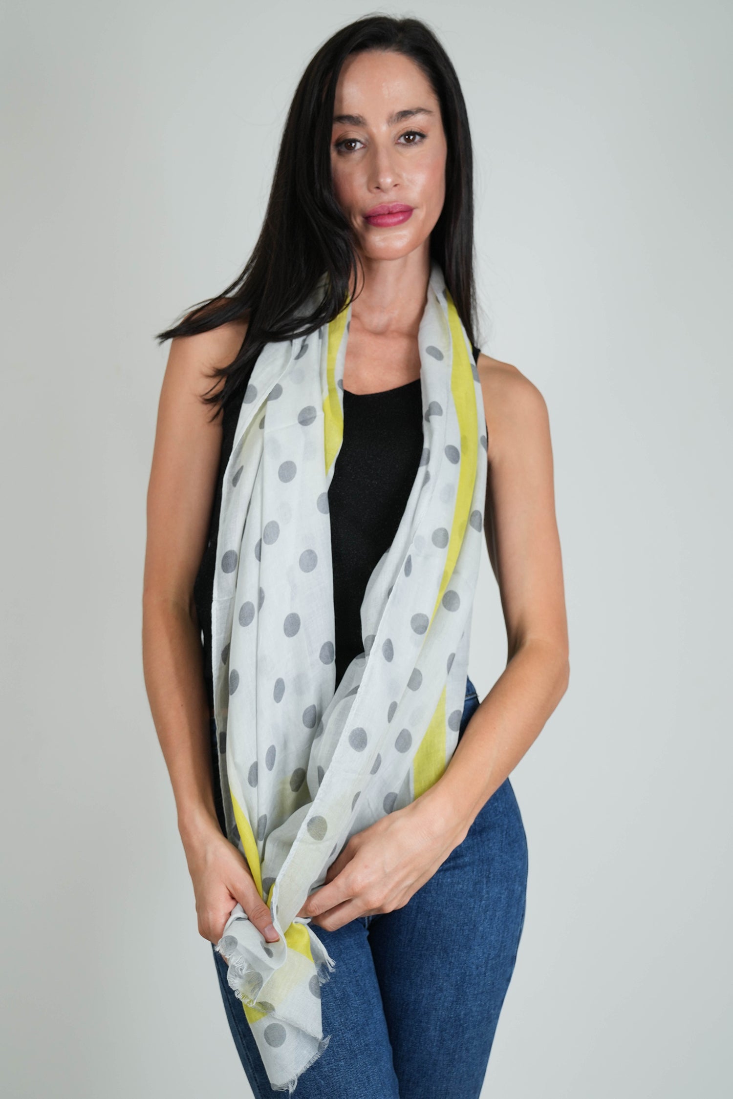 Grey Spotted Scarf