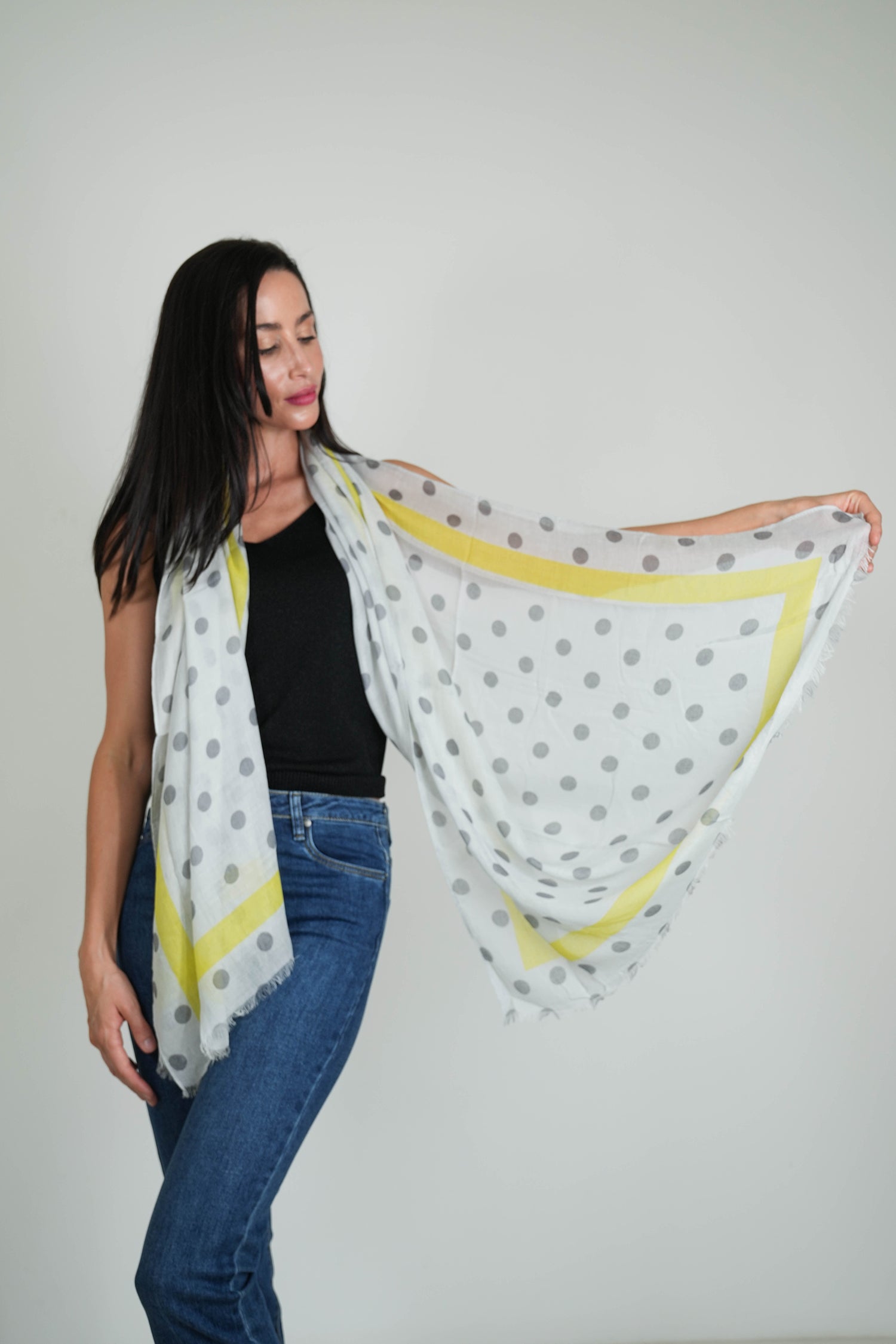 Grey Spotted Scarf