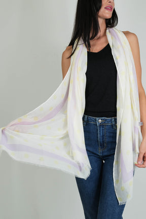 Cream Spotted Scarf