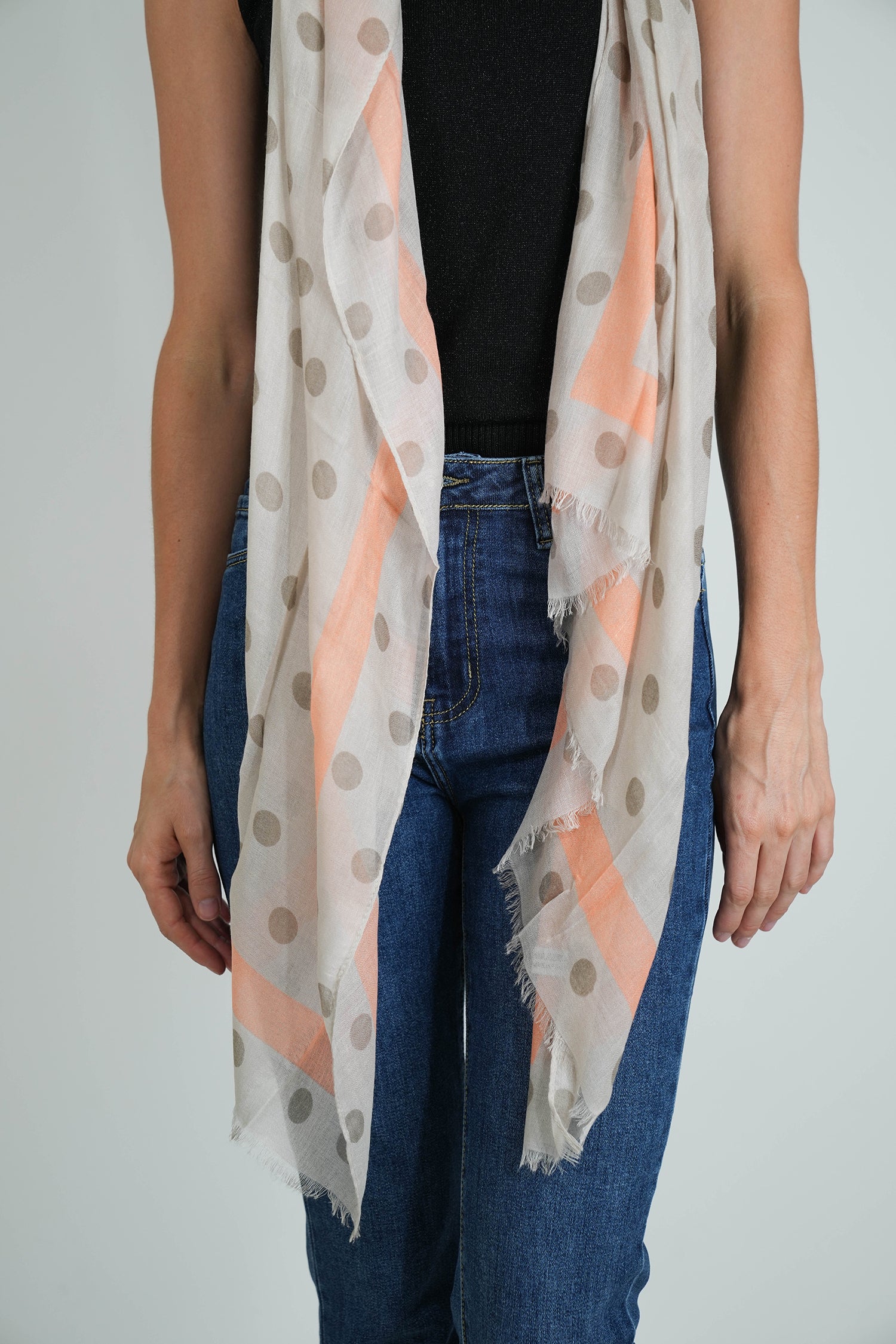 Taupe Spotted Scarf