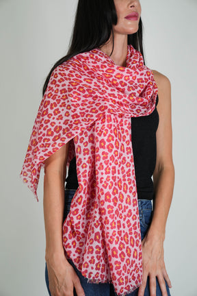 Red Animal Print Scarf