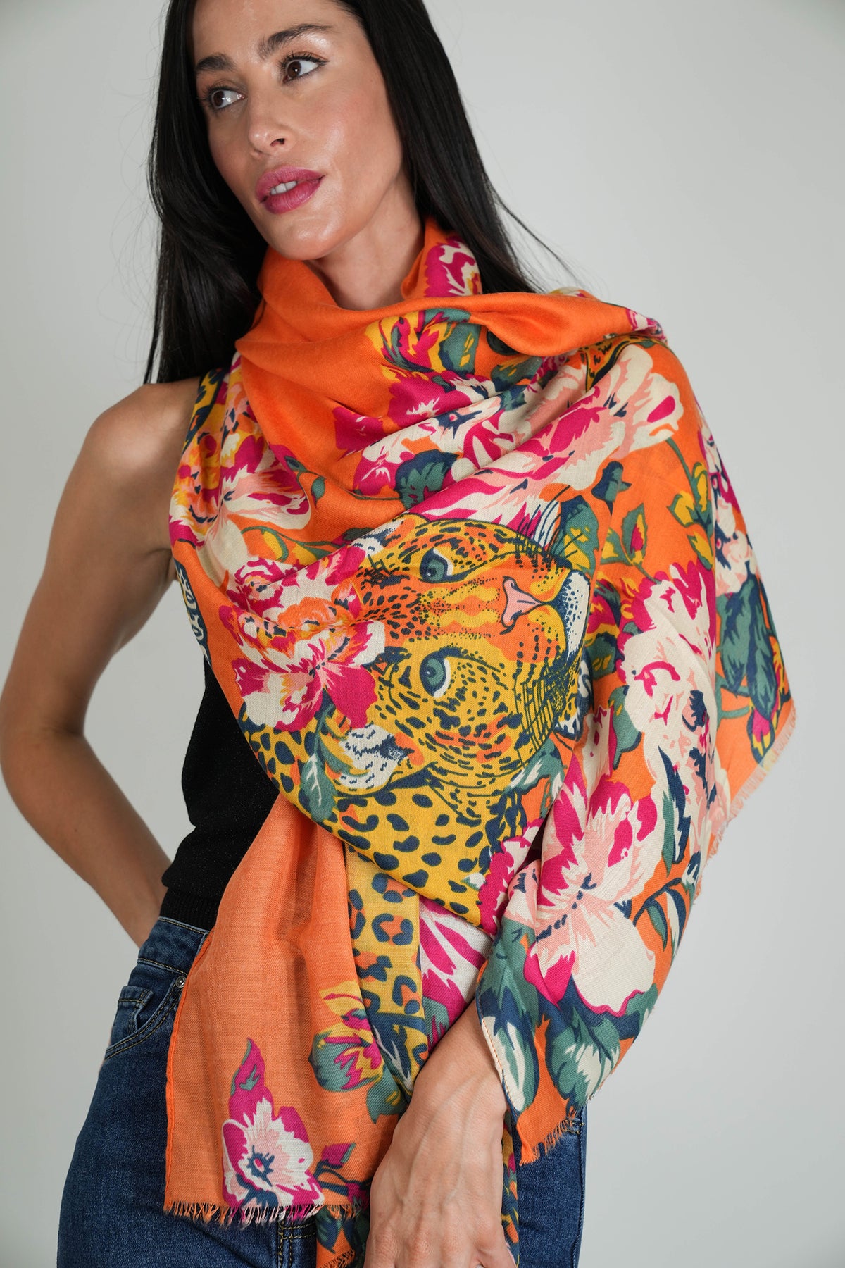 Orange Tropical Scarf