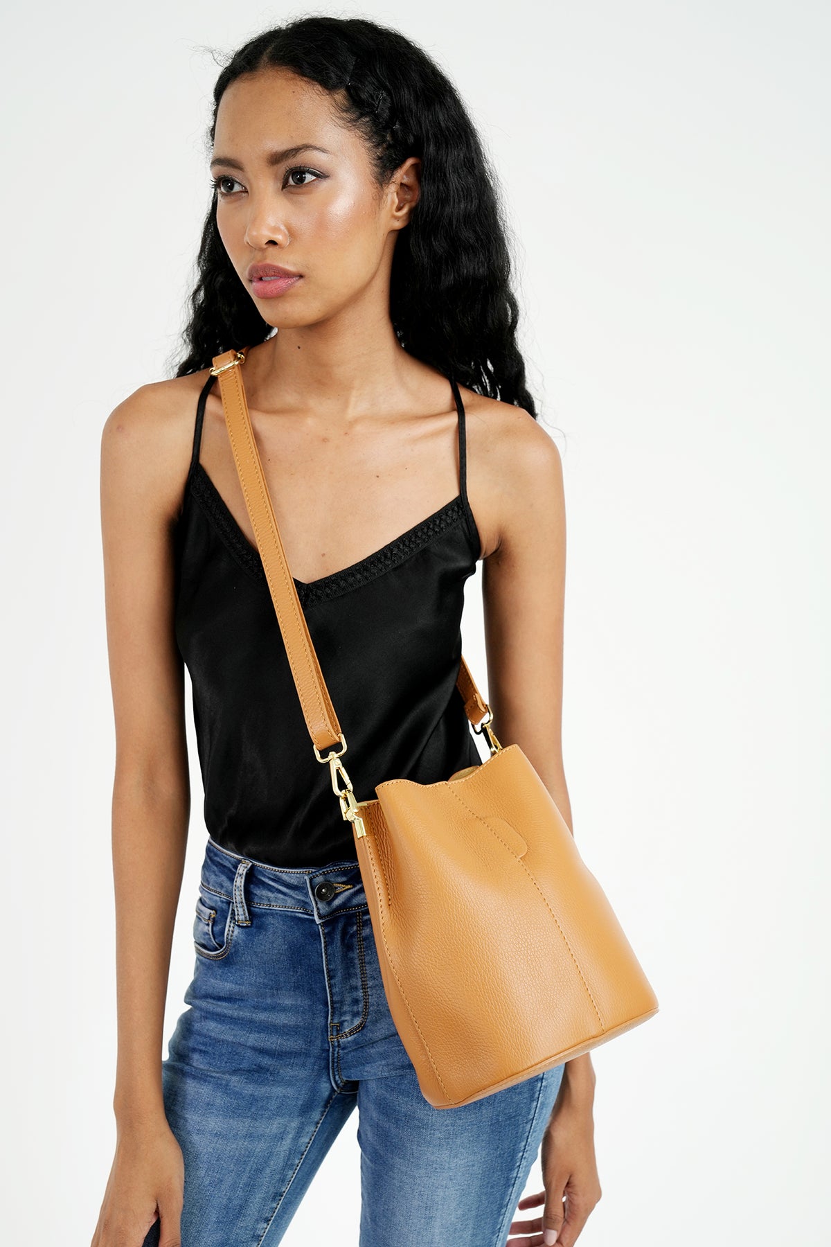 Tan Bucket Bag