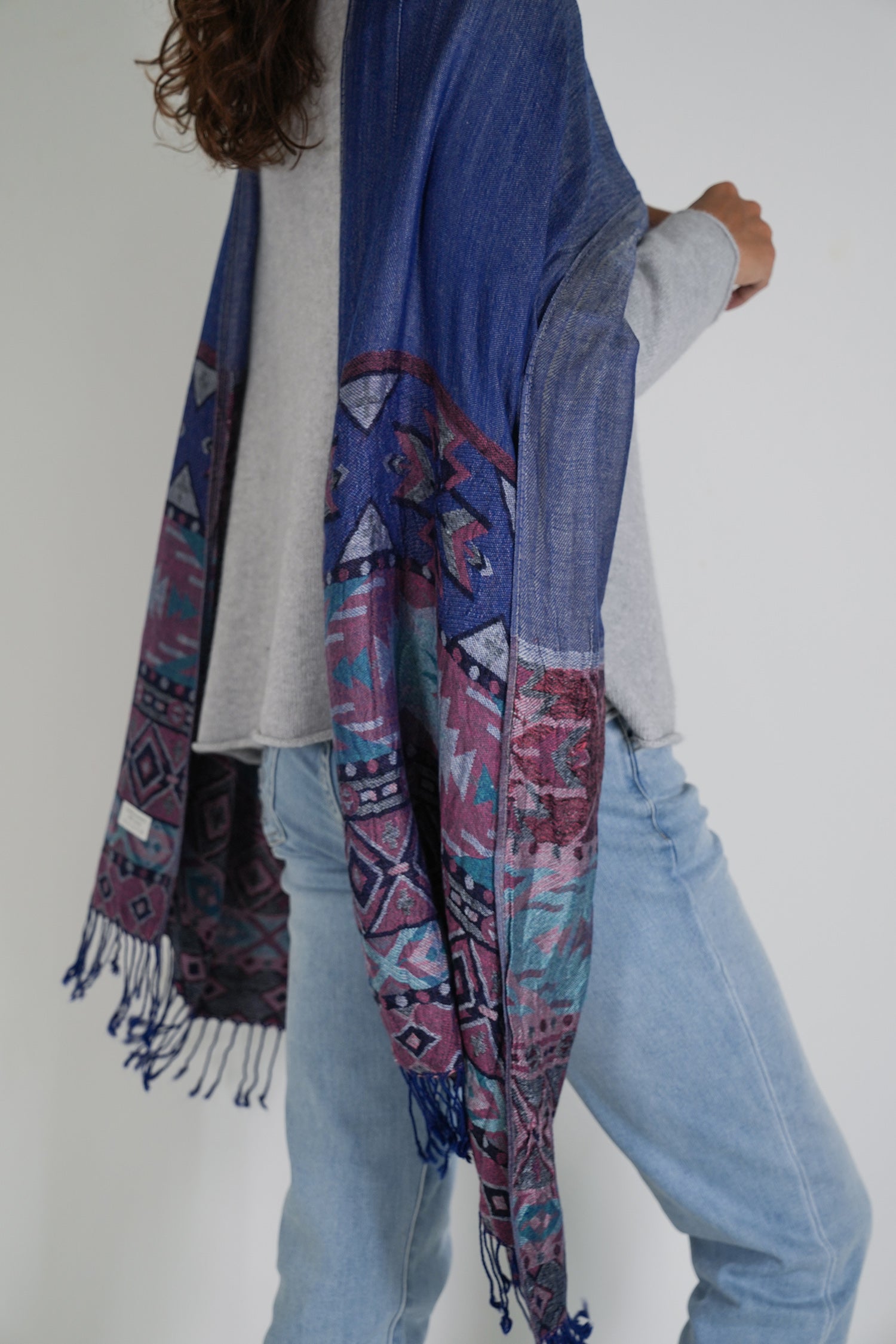 Cobalt Lola Scarf, scarf from Something Pretty, alternative view