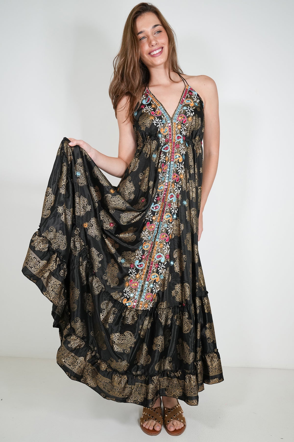 Black Mirror Embroidered Kira Dress