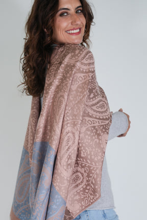 Blush and Blue Jenna Scarf