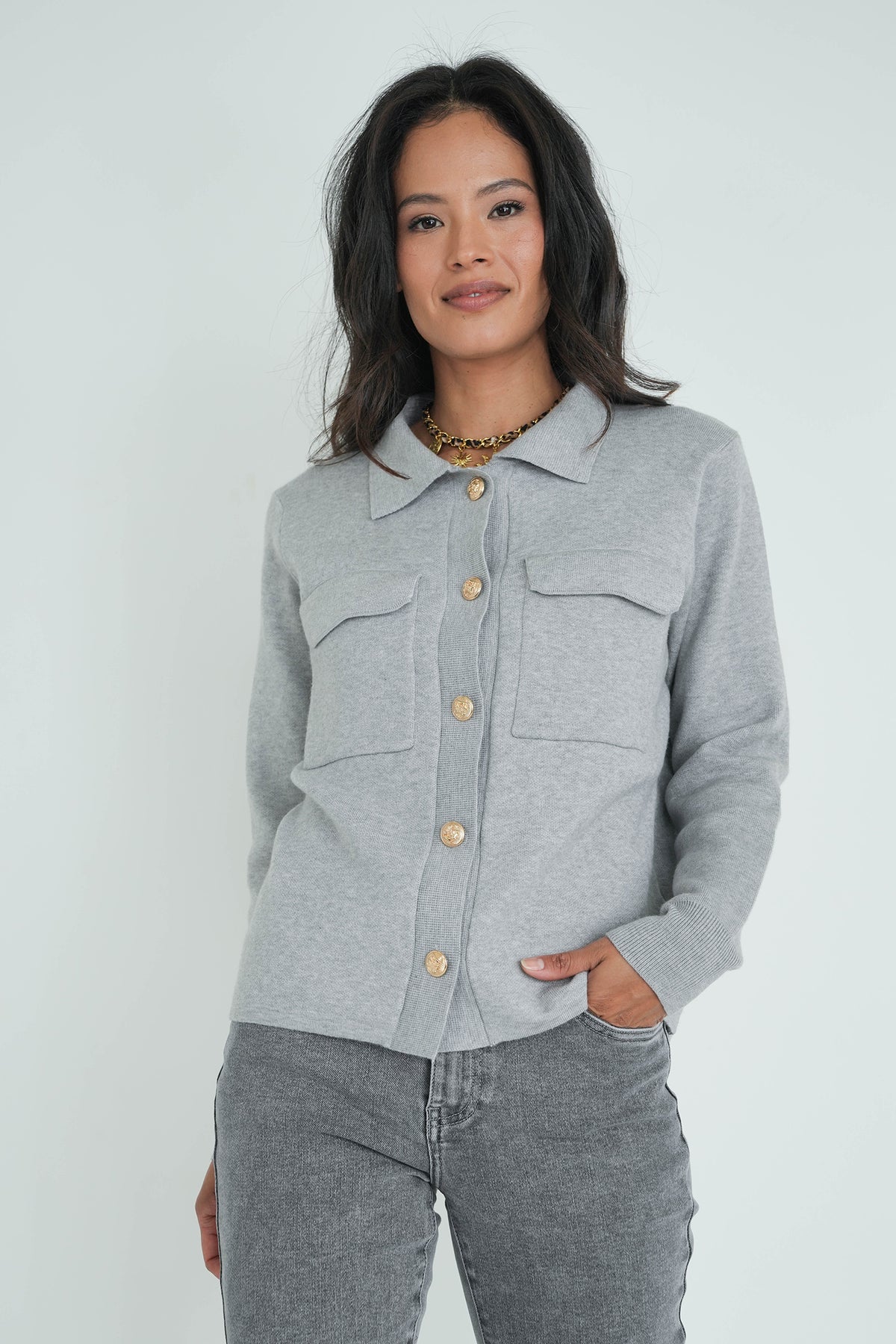 Grey Natalia Cardigan