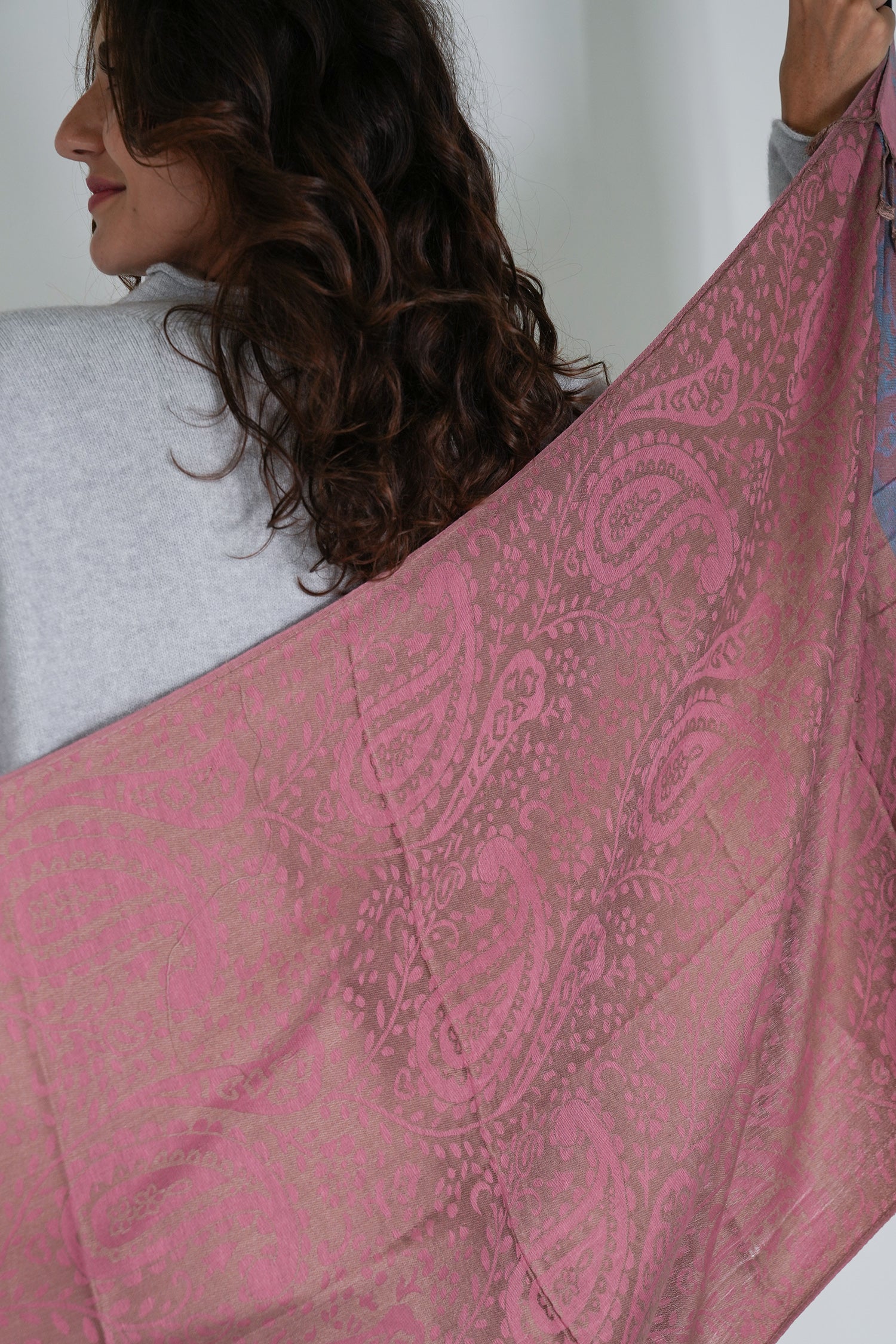 Pink and Blue Jenna Scarf, scarf from Something Pretty, alternative view