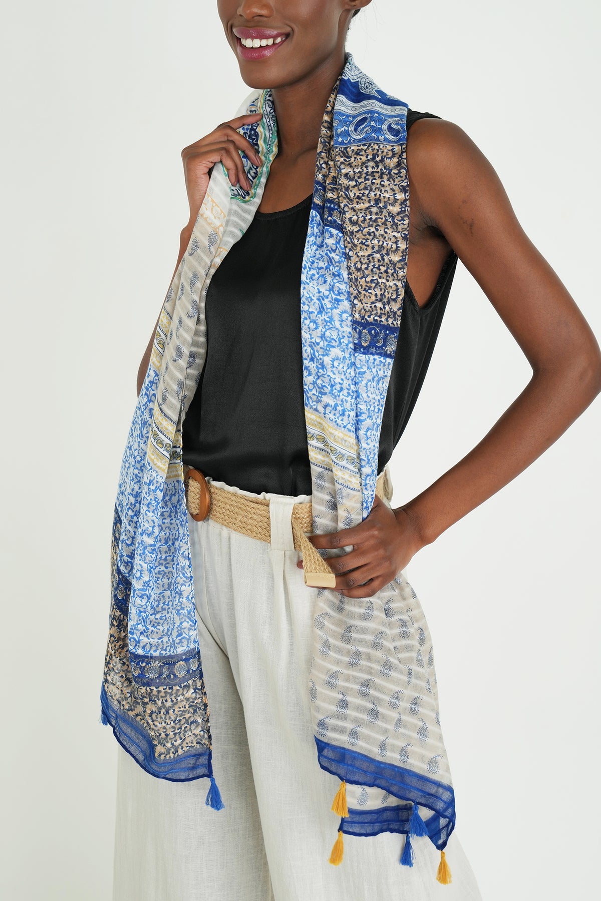 Cobalt/Mustard Nicole Scarf