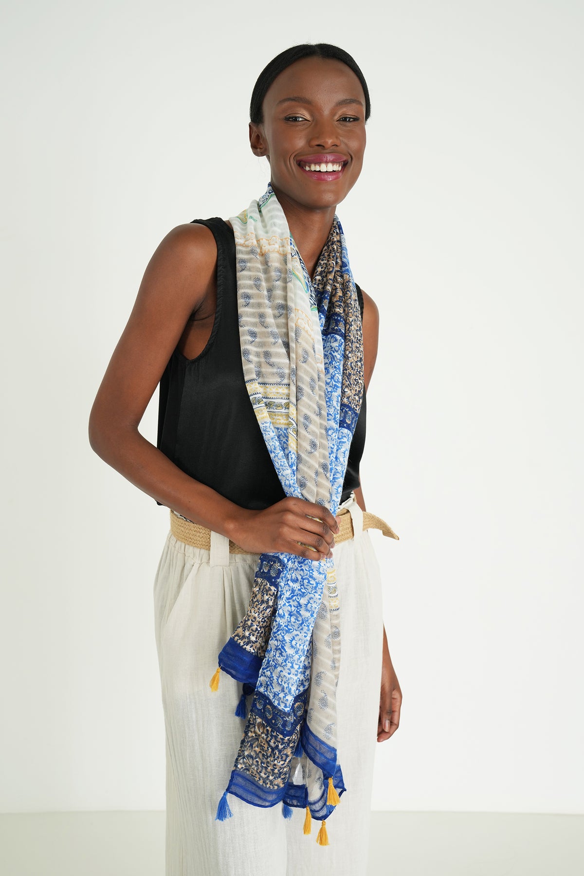 Cobalt/Mustard Nicole Scarf