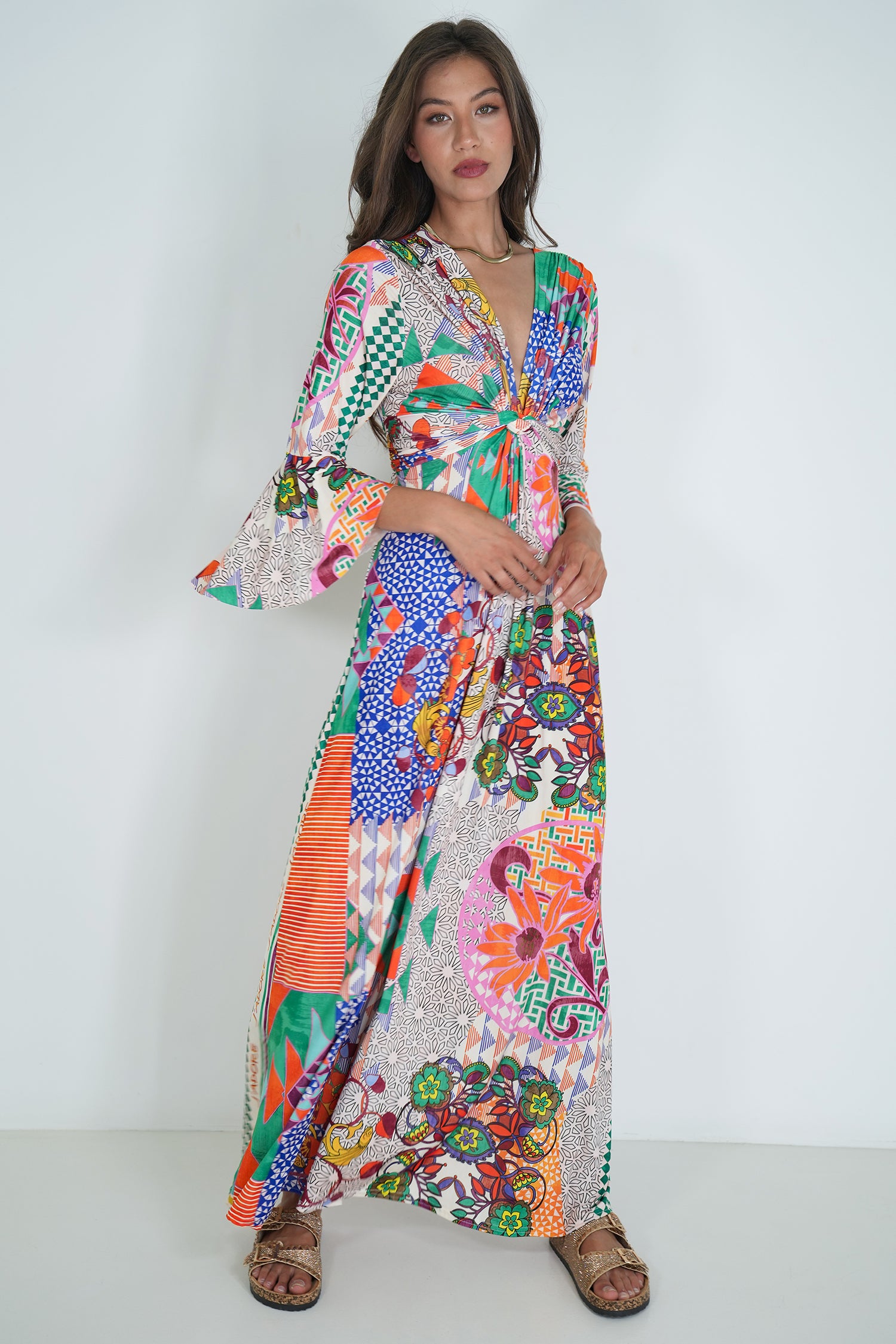 Resort Knot Dress With Sleeves