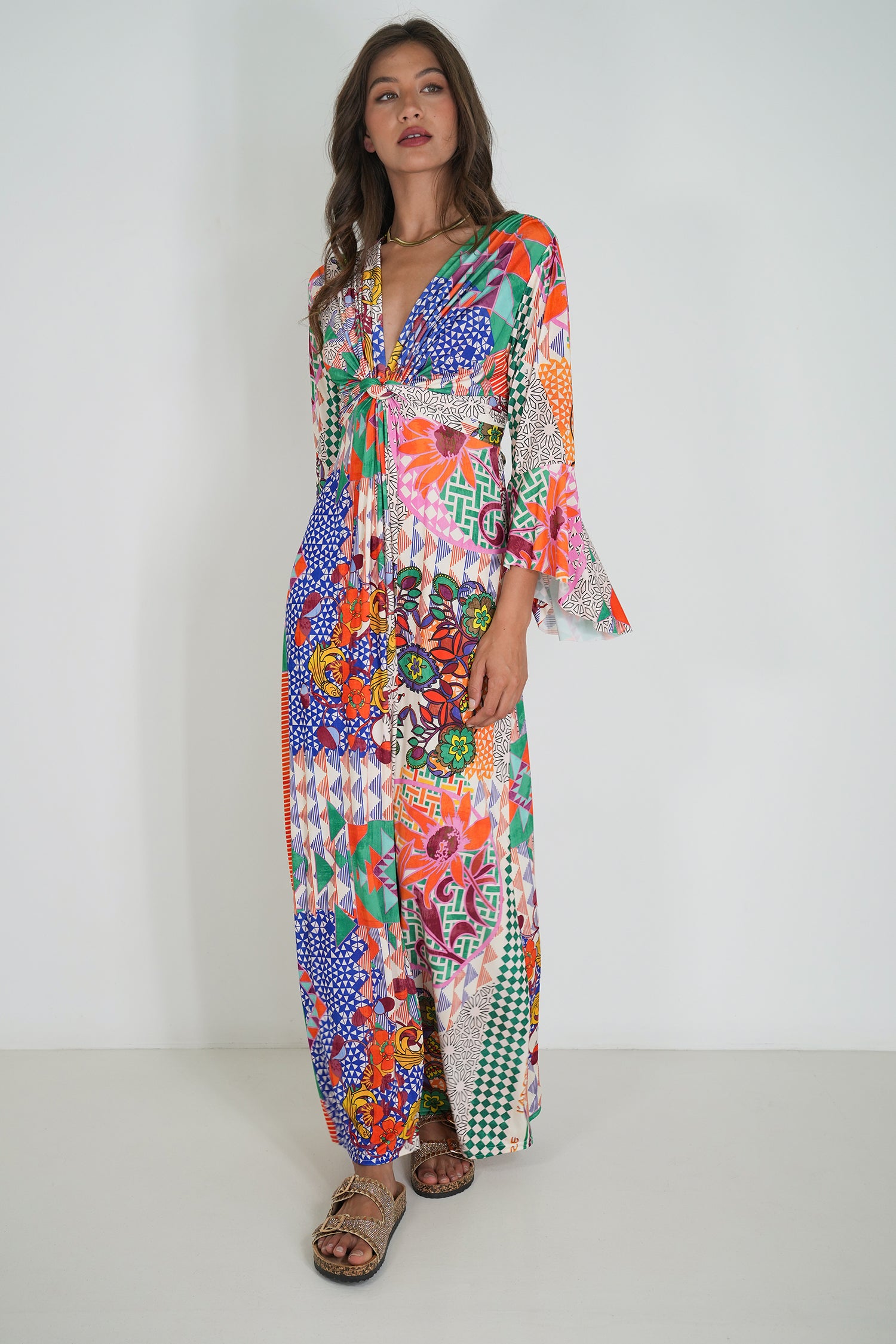 Resort Knot Dress With Sleeves