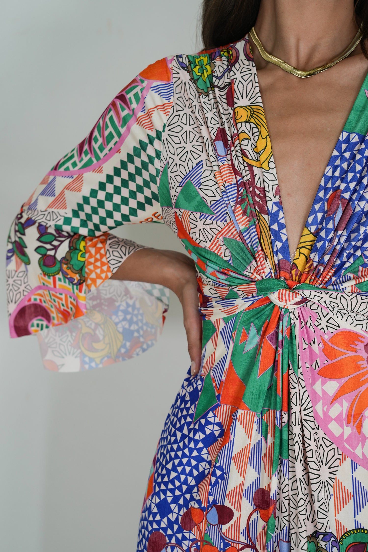 Resort Knot Dress With Sleeves