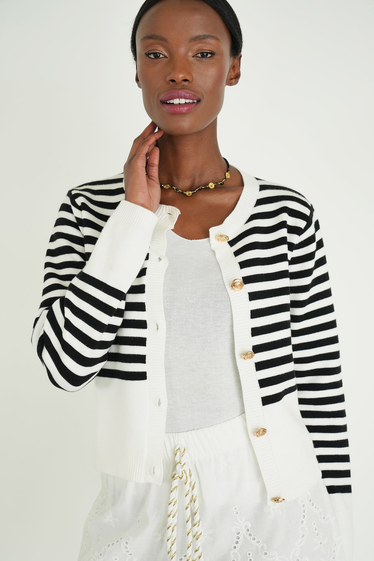 Black Striped Kate Cardigan