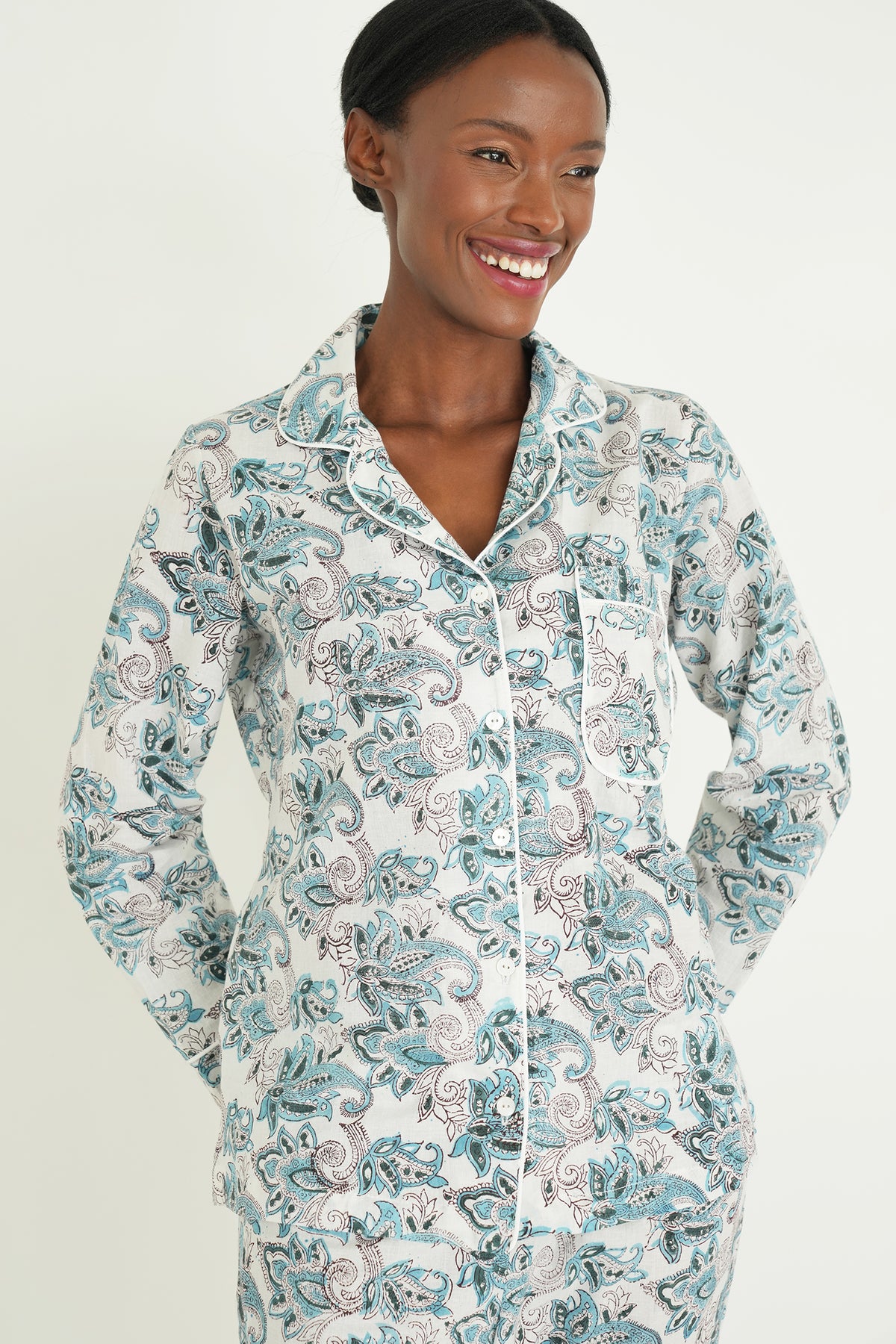 Sage/Paisley Nada Long Set PJs