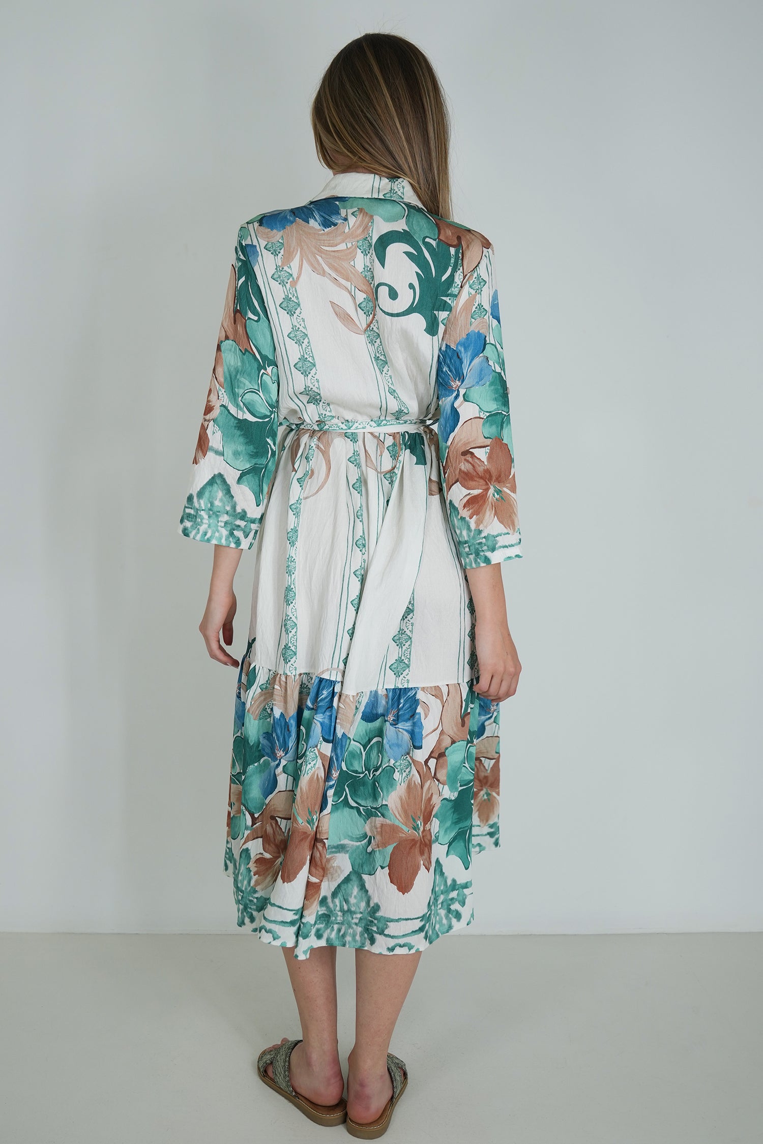 Sage Floral Taz Shirt Dress