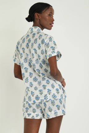 White/Blue Leah Shorts Set PJs