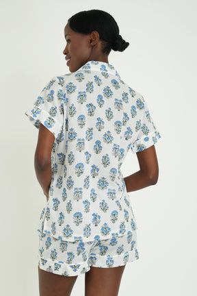 White/Blue Leah Shorts Set PJs