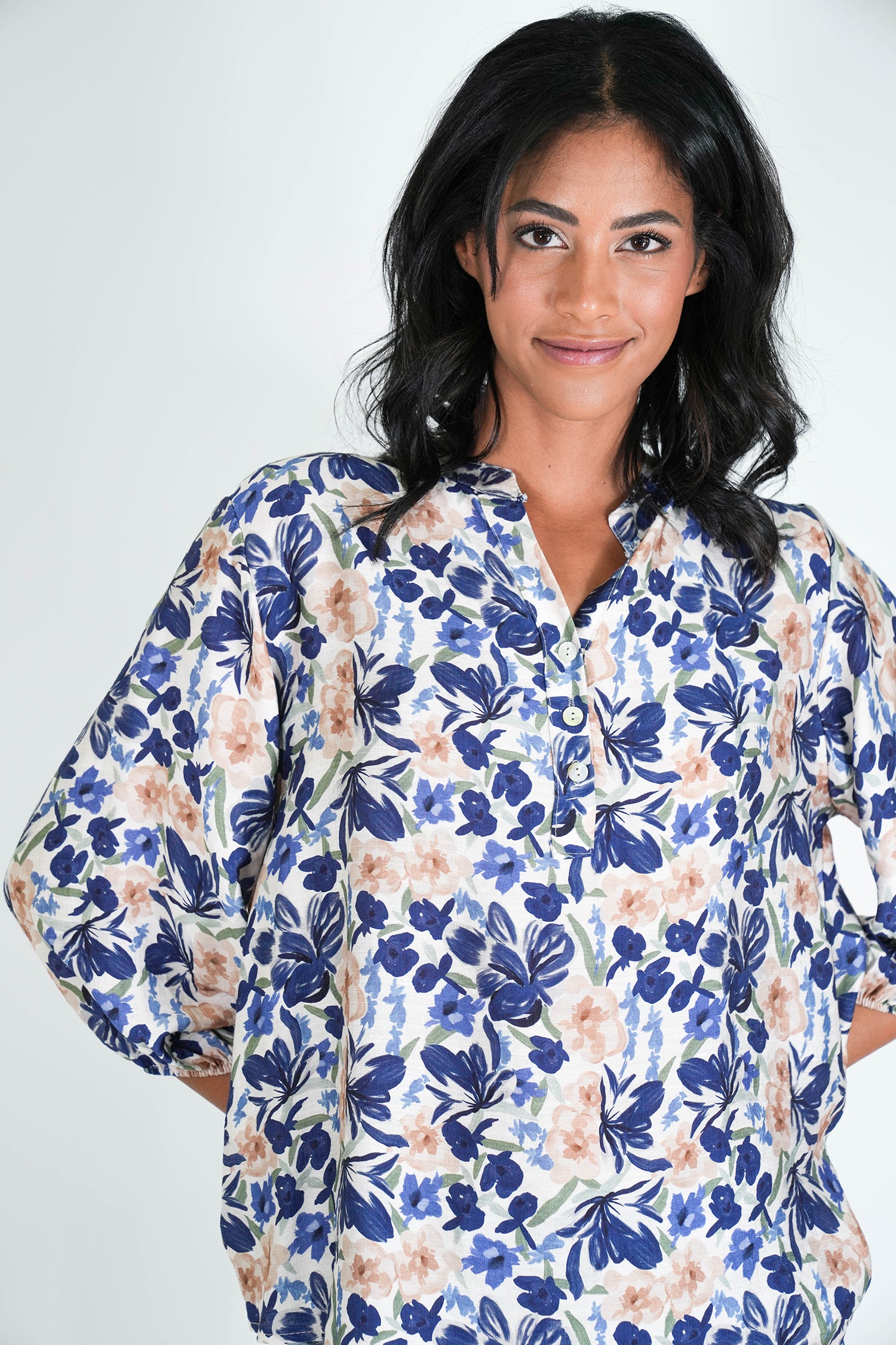 Navy Floral Anabel Blouse