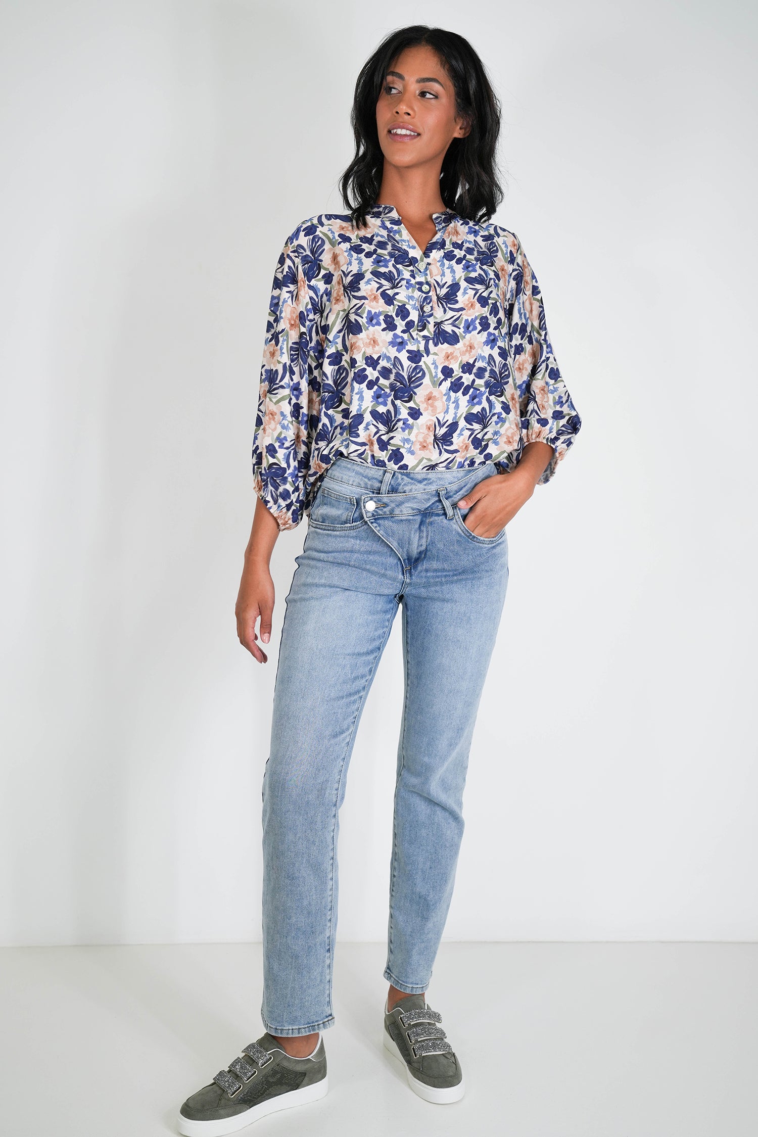 Navy Floral Anabel Blouse