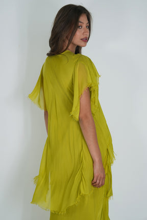 Chartreuse Ruffle Dress