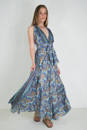 Cobalt Yellow Magic Tie Dress