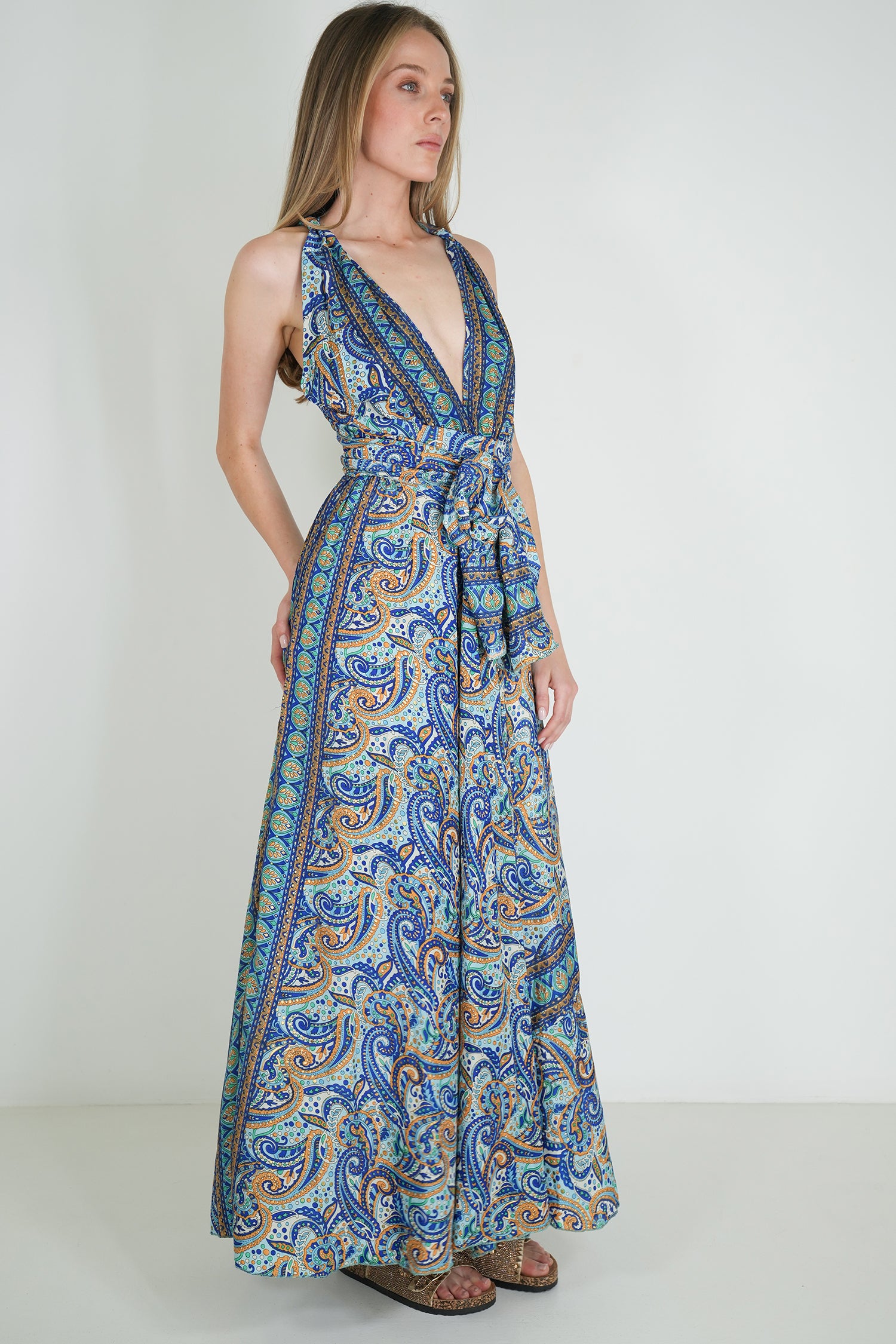 Cobalt Yellow Magic Tie Dress