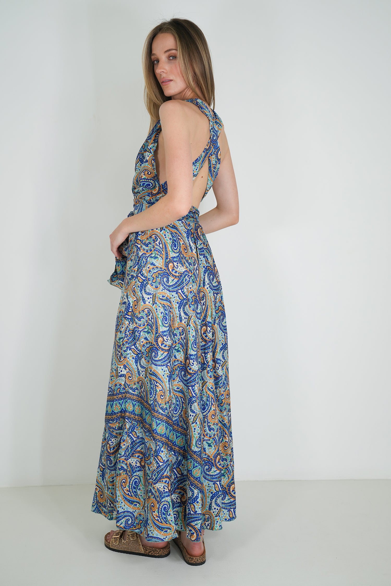 Cobalt Yellow Magic Tie Dress