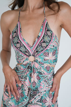 Pink Grey Ring Dress