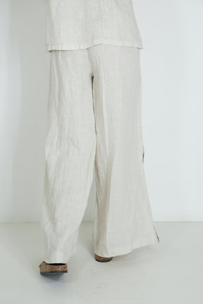 Cream Stella Linen Pant