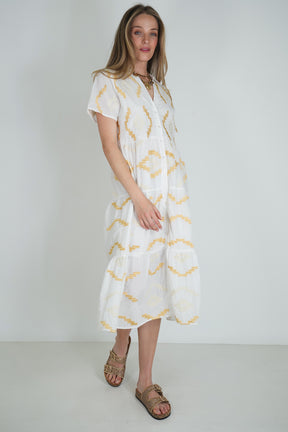 White Embroidered Sarah Dress