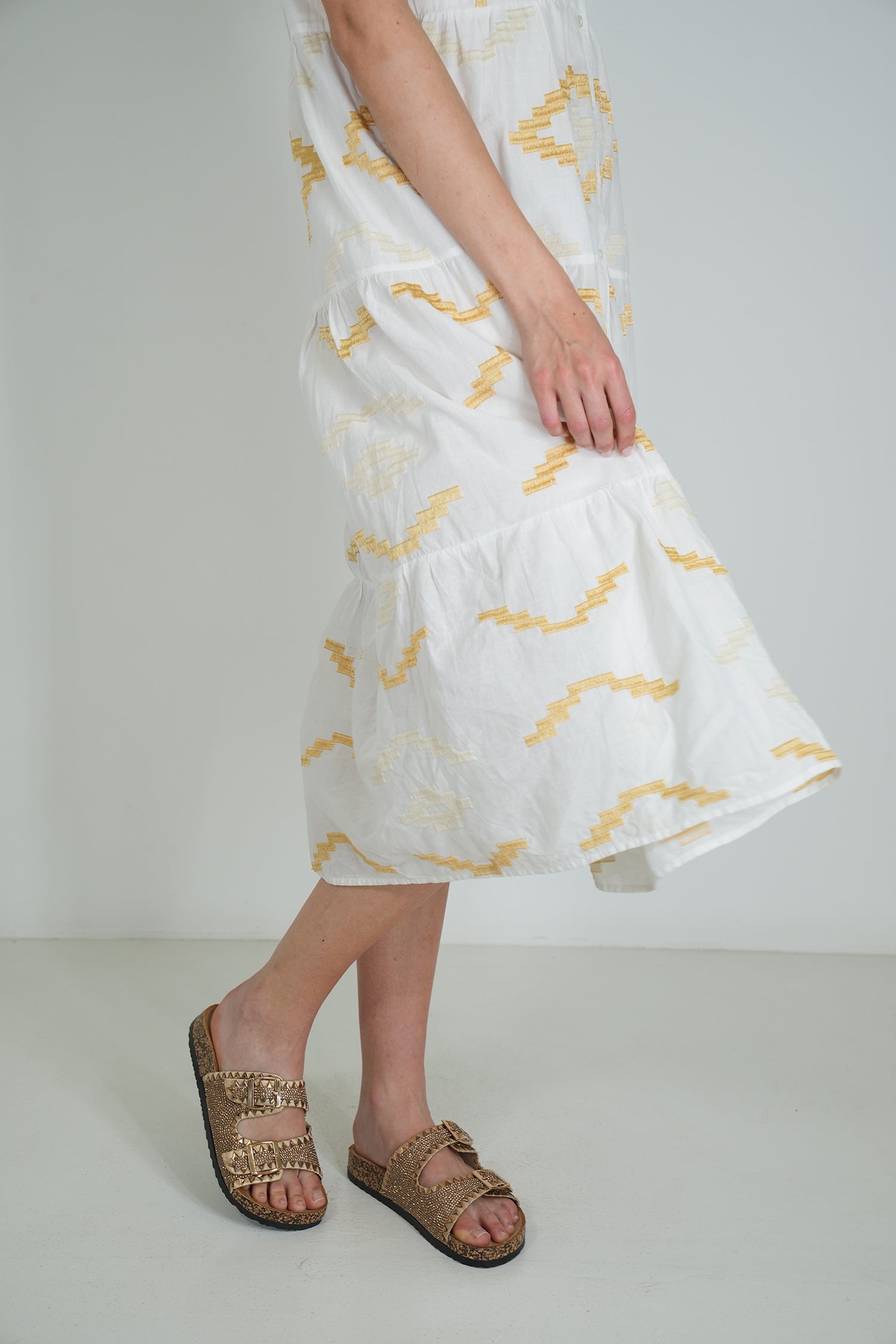 White Embroidered Sarah Dress