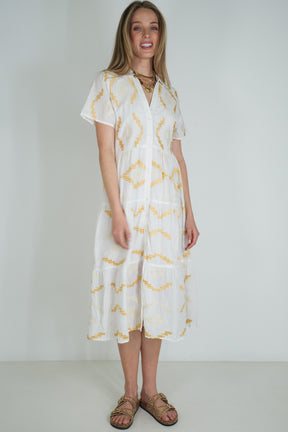 White Embroidered Sarah Dress