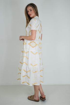 White Embroidered Sarah Dress