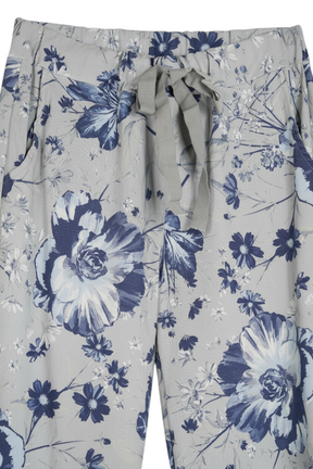 Grey Floral Autumn Pant