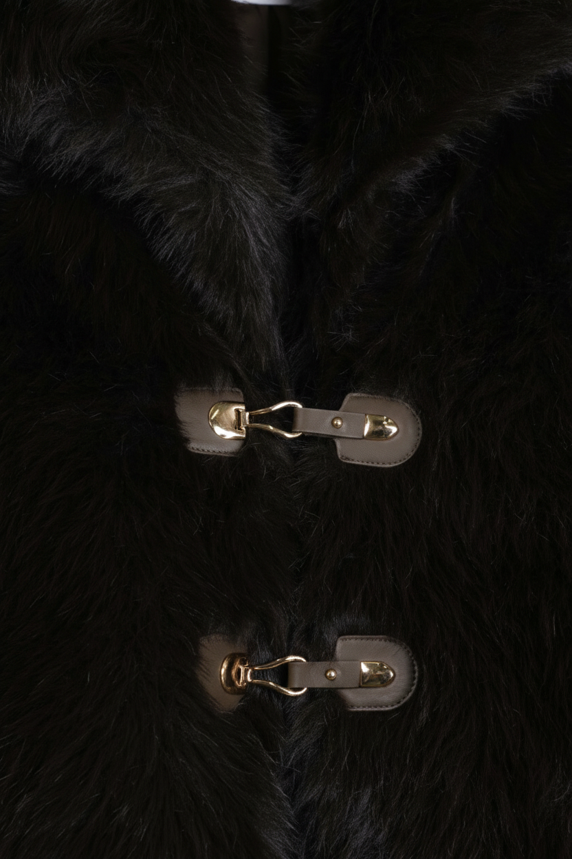 Chocolate Toggle Faux Fur Jacket