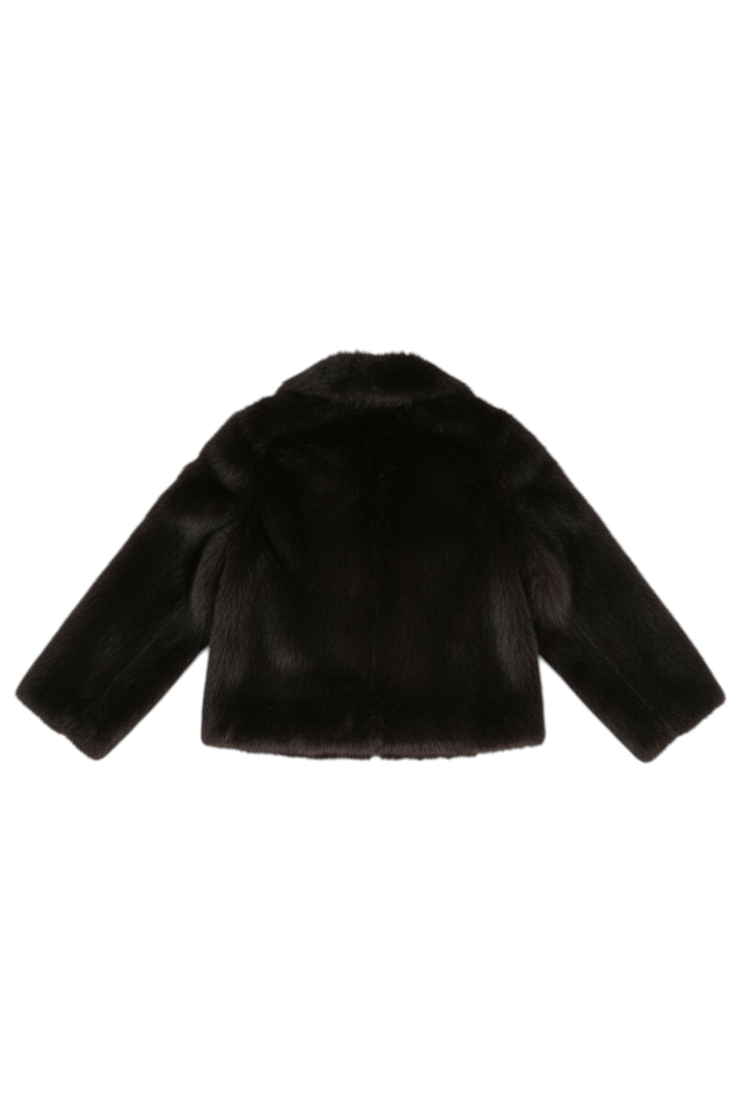 Chocolate Toggle Faux Fur Jacket