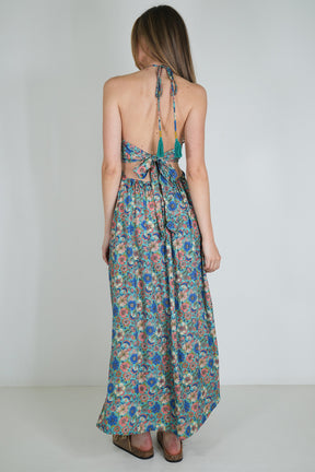 Turquoise Floral Ring Dress