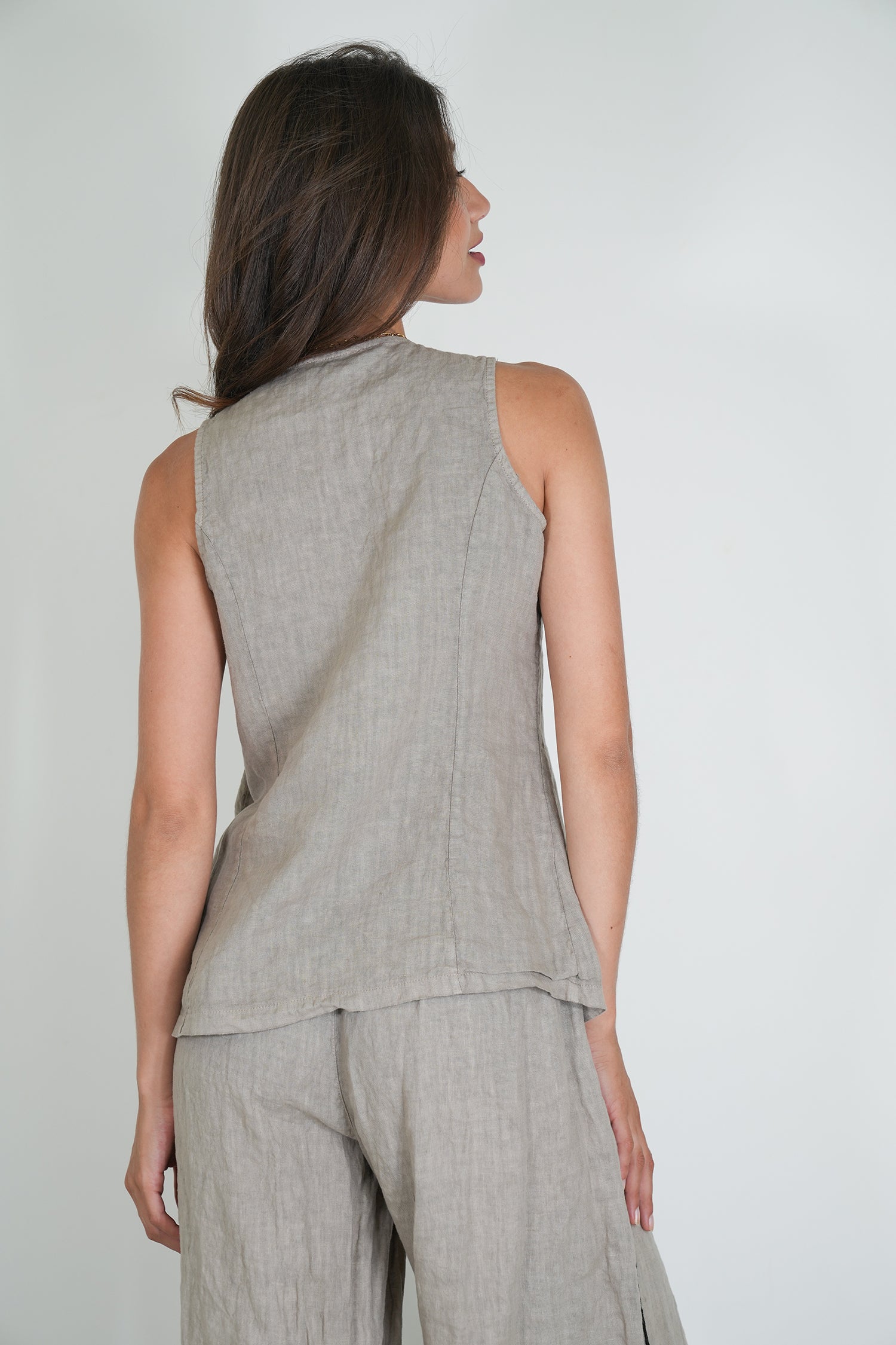 Taupe Linen Waistcoat