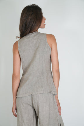 Taupe Linen Waistcoat