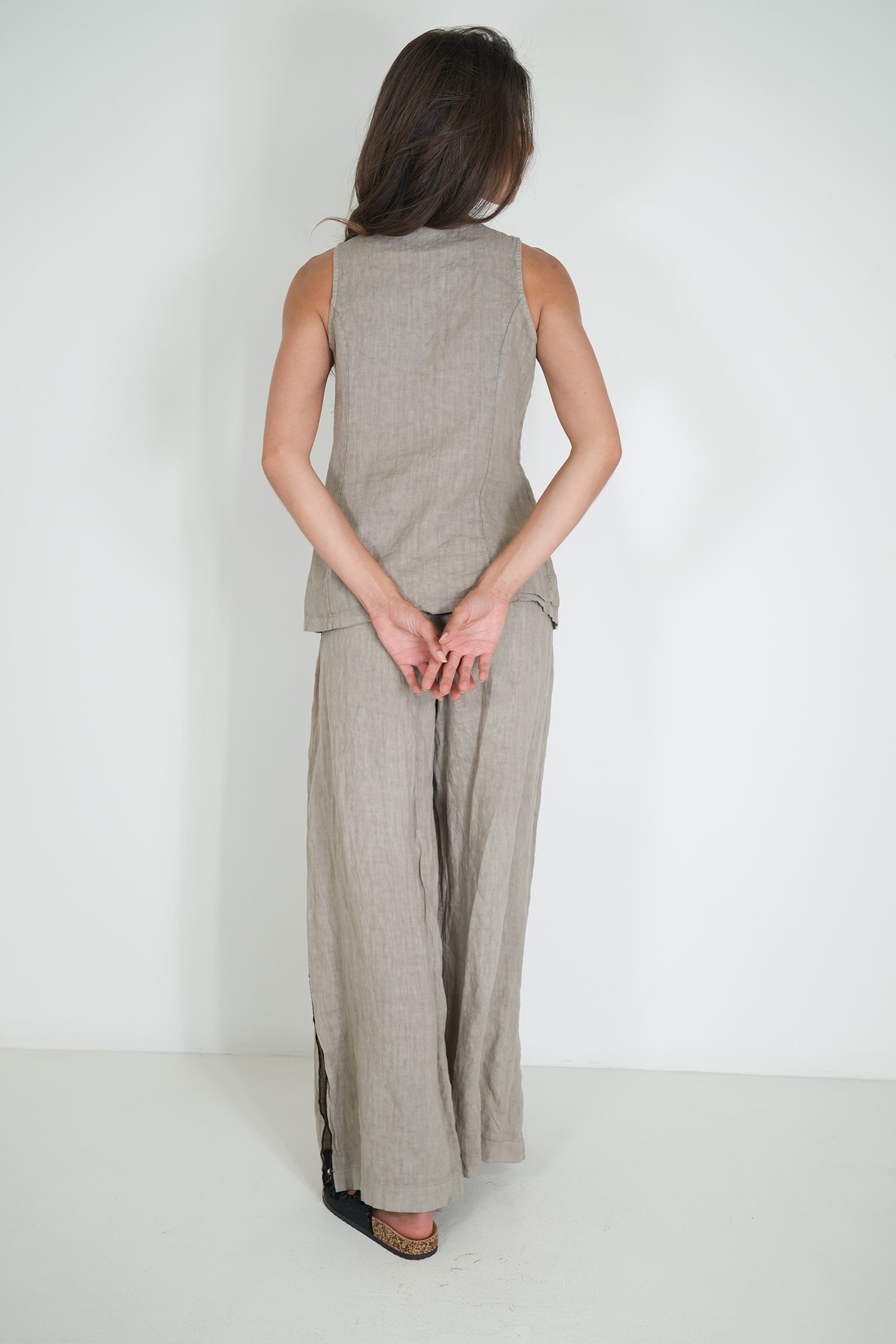 Taupe Stella Linen Pant