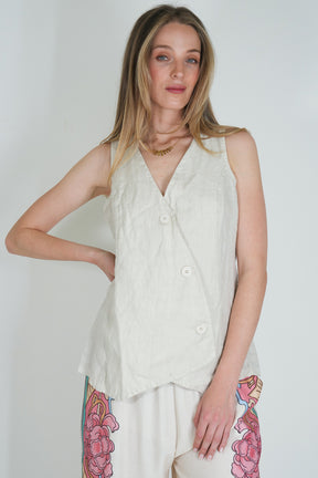 Cream Linen Waistcoat