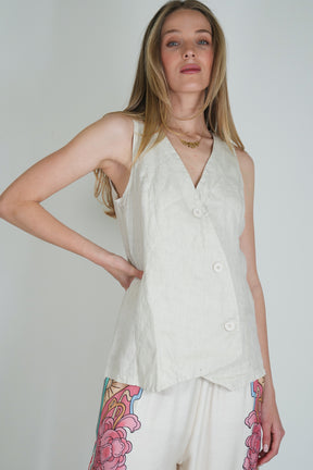 Cream Linen Waistcoat