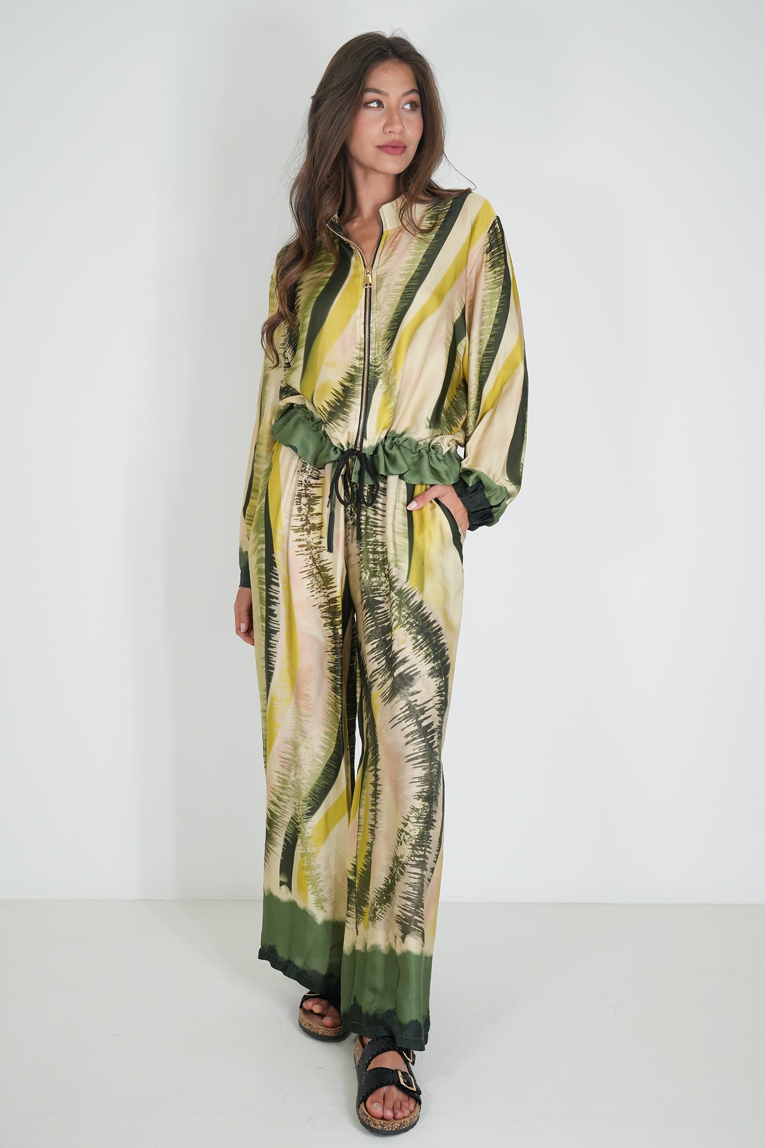 Teal and Lime Bomber Jacket