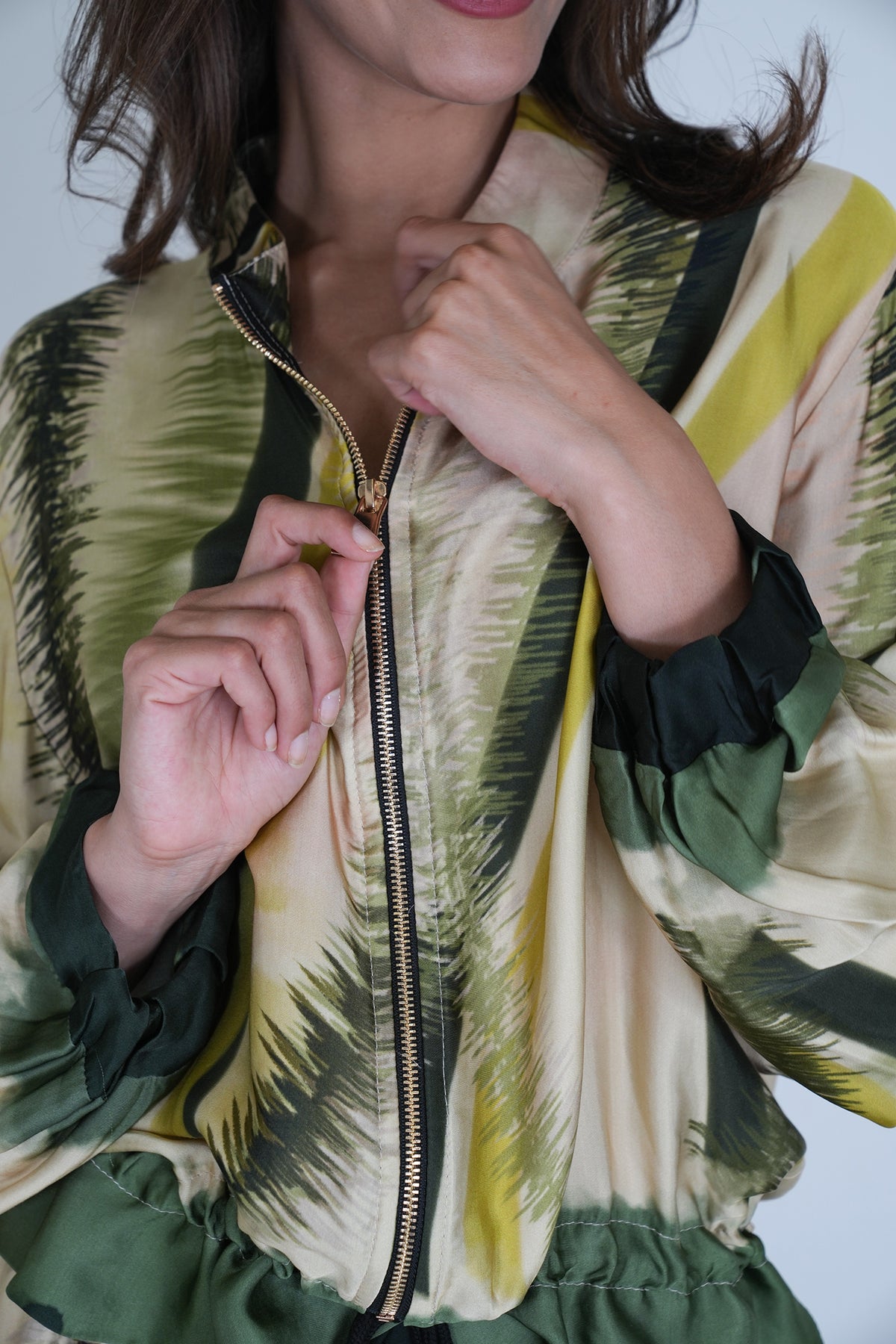 Teal and Lime Bomber Jacket