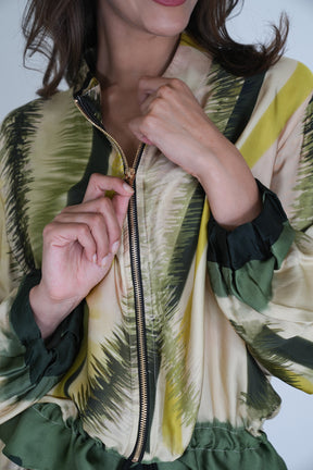 Teal and Lime Bomber Jacket