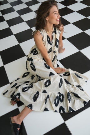 Black and Cream Tori Dress