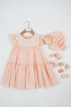 Peach Daisy Dress Set