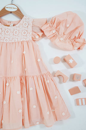 Peach Daisy Dress Set